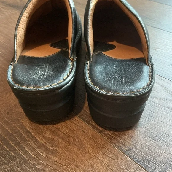 Born Black Leather Clog Mule Slip On Comfort Shoes Womens 10 M Eclectic Grandpa - Picture 3 of 8